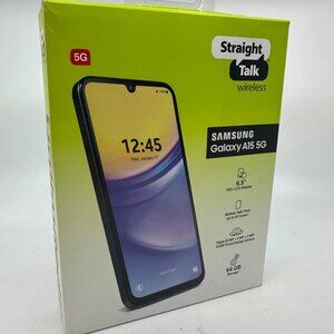 Straight Talk Samsung Galaxy A15, 64GB, 5G, Black - Prepaid Smartphone ***NEW***